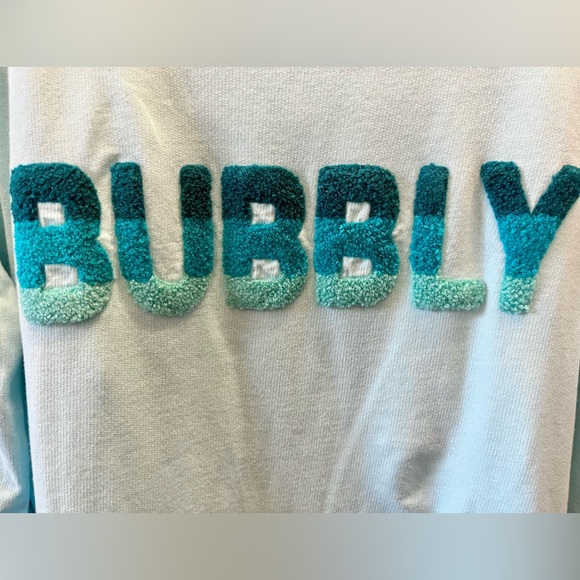 Lilly Pulitzer Aldean Bubbly Sweatshirt Size Large Blue Green Aqua - Picture 4 of 6